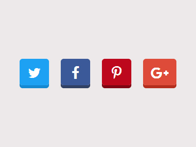 3d Social Icon Buttons
